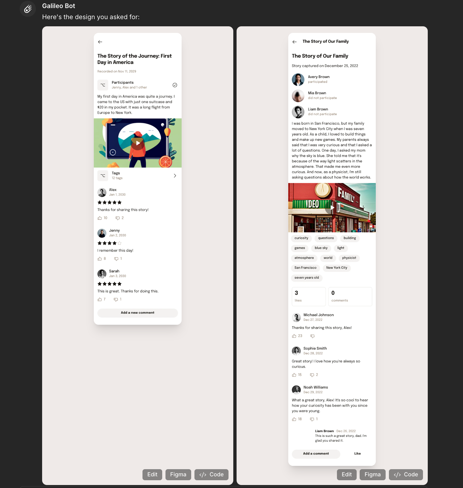 Initial Galileo UI design